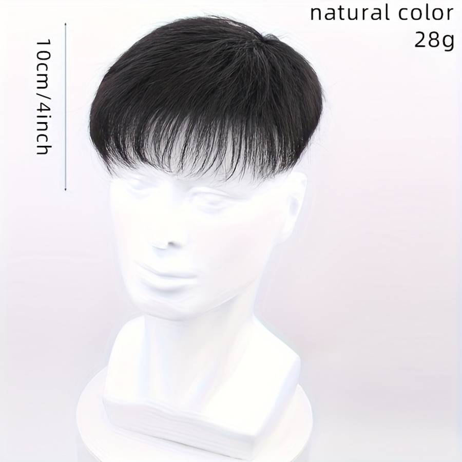 Natural Black Mens Wigs Hair Length 10.16Cm