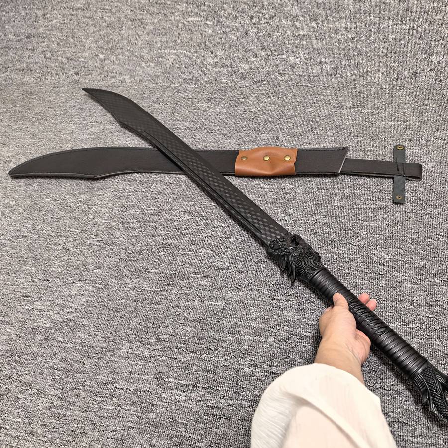 Toy Weapons Color Black Plastic Faucet Long Knife  Add  Display Stand  Add  Pu Leather Case