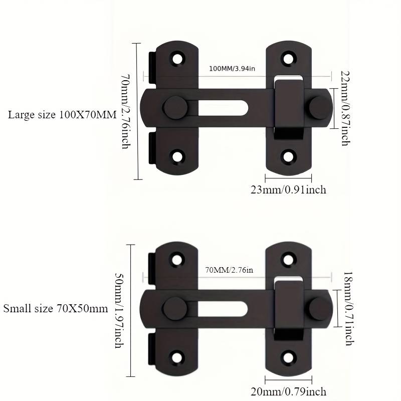 Lock Color 6Pcs Black 7X5