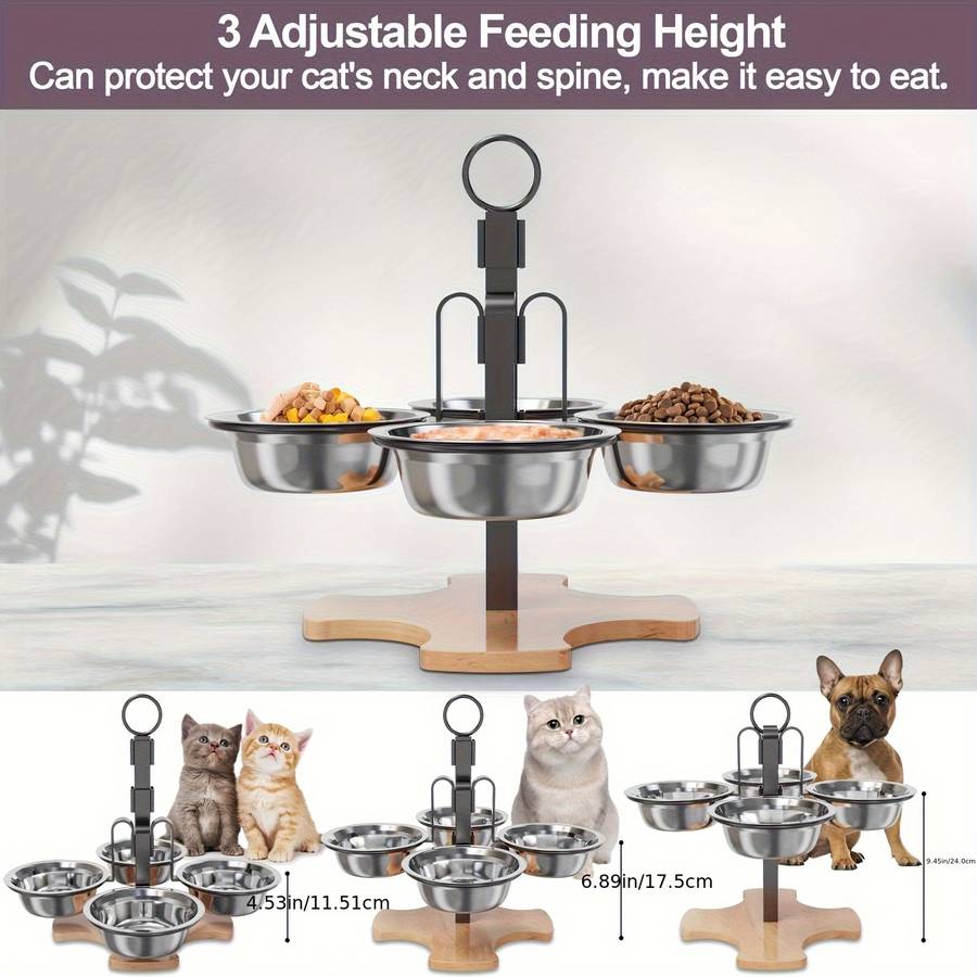 Pet supplies Items Cat Bowl Stand  with 4 Bowls