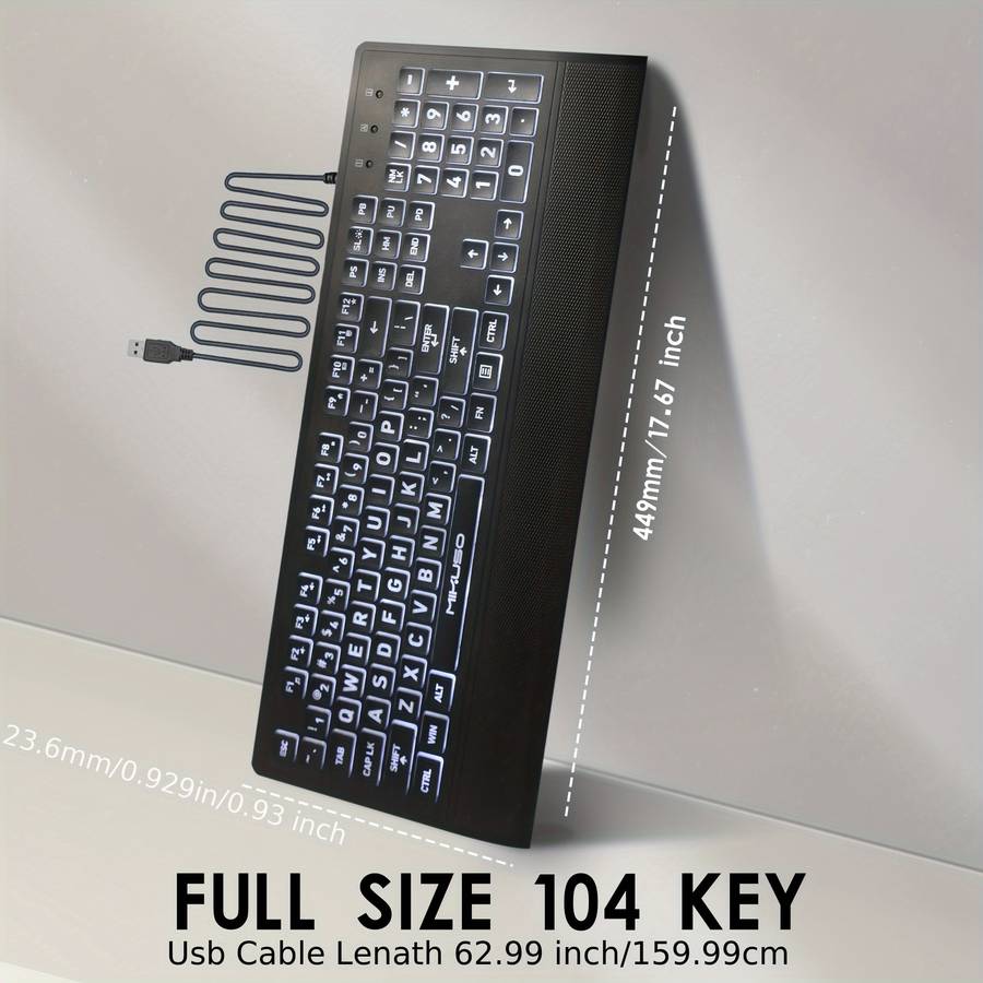 Large Font Wired Keyboard