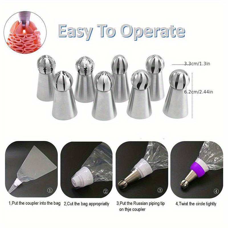 Professional Cake Decorating Head Model Frosted 8 Piece Set