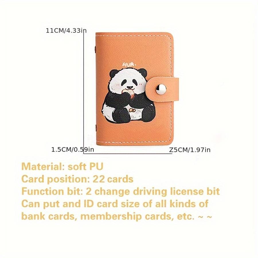 Cute Panda Pattern Womens Credit Card Wallet Multi-Slot Large Capacity Compact Design With