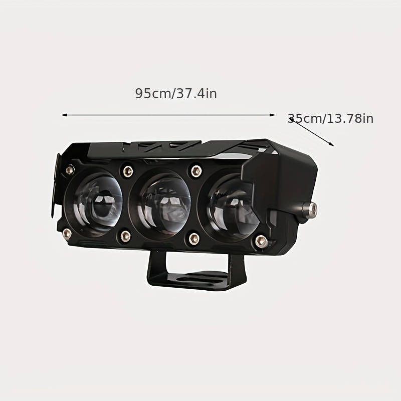 1pc LED Auxiliary Spotlight for Motor Vehicles Dual Color Hi Low Beam 3000+ Lumens
