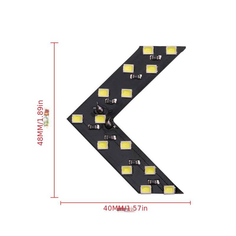 2pcs Red Light 14SMD LED Arrow Indicator Lights for Car Rearview Mirrors Fit Easy In