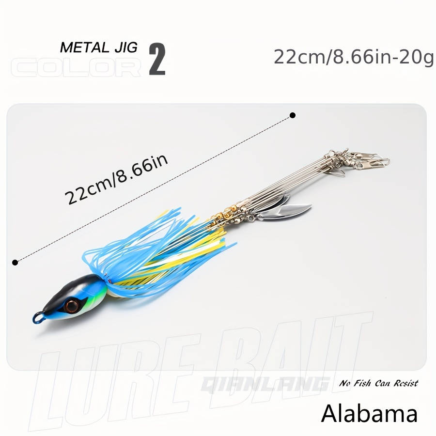 1pc Alabama Rig Fishing Lure Set 22cm 20g with Stainless Steel Resin Metal Baits and Spinning S