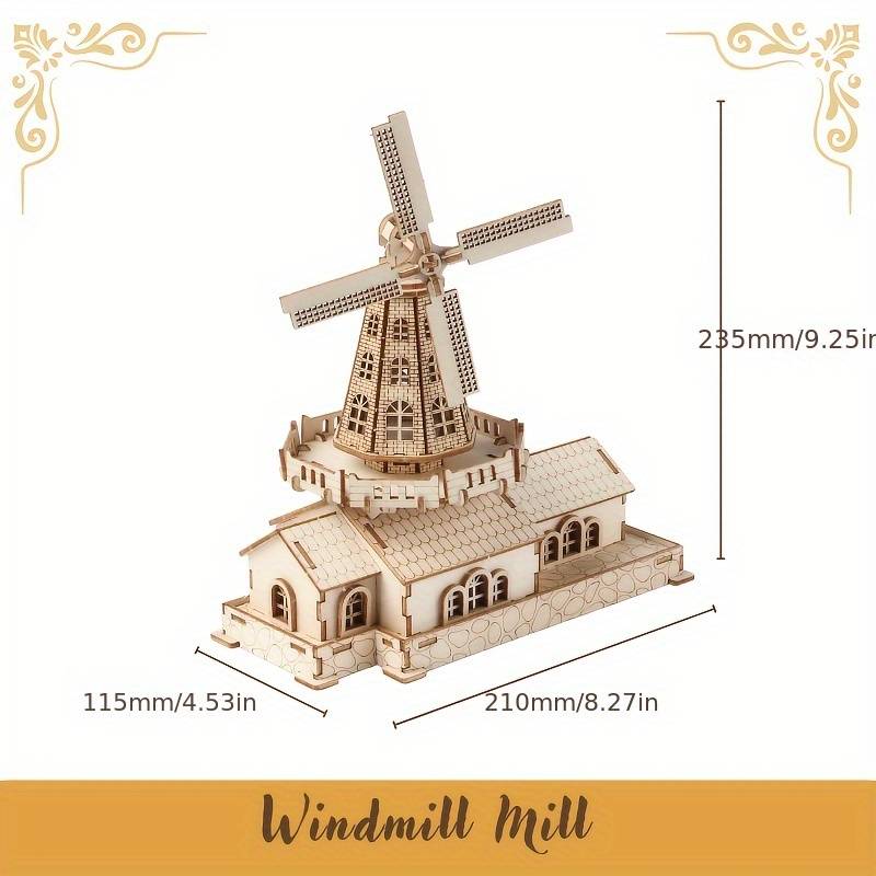 Building Toy Architectural Model Toy Set Style Windmill