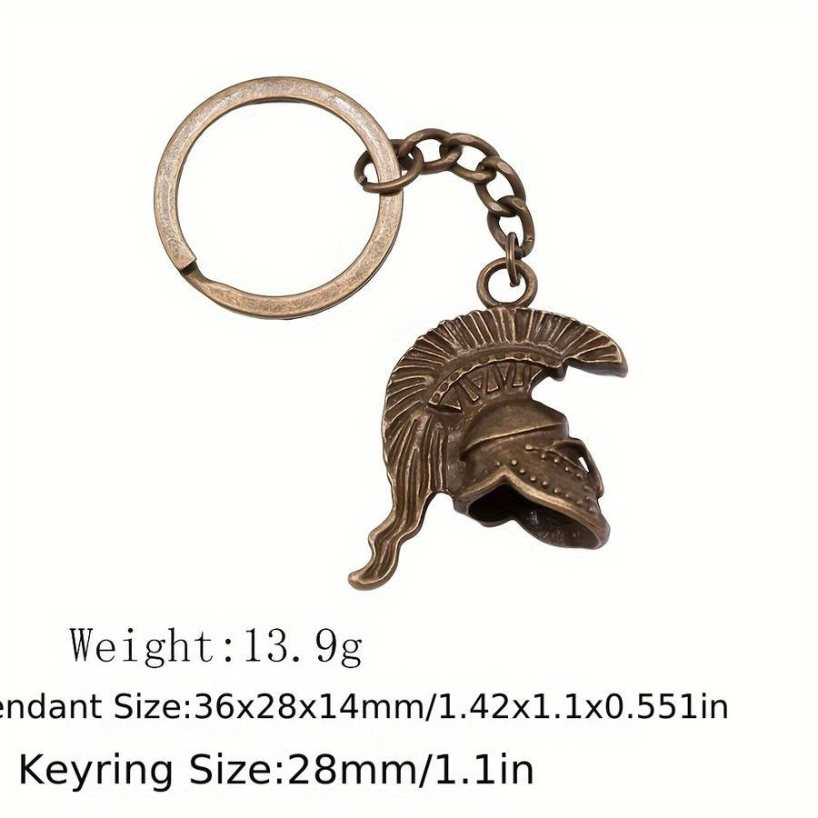 Stylish Heavy Duty High Density Roman Warrior Helmet Keychain Alloy For Office