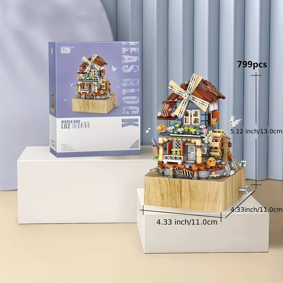 Building Toy Architectural Model Toy Set Style Windmill House