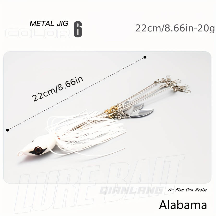 1pc Alabama Rig Fishing Lure Set 22cm 20g with Stainless Steel Resin Metal Baits and Spinning S