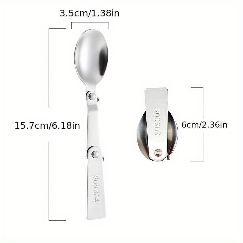 1pc 3-in-1 Portable Travel Spoon Compact Camping Spoon with Fork and Bottle Opener Ideal for