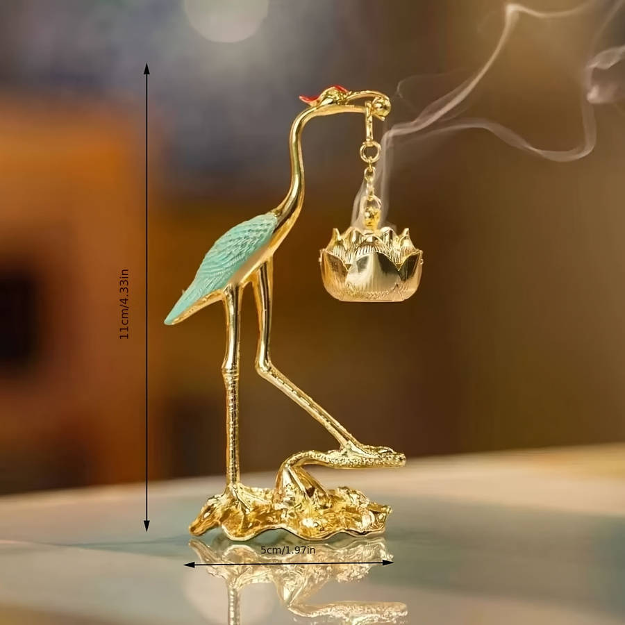 Incense Burner Color  Colorful Feather Golden Crane