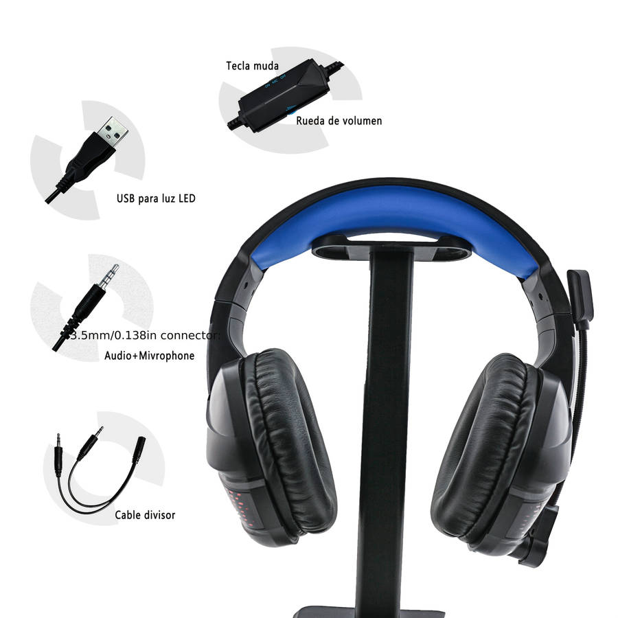 Wired Headphones Black Blue