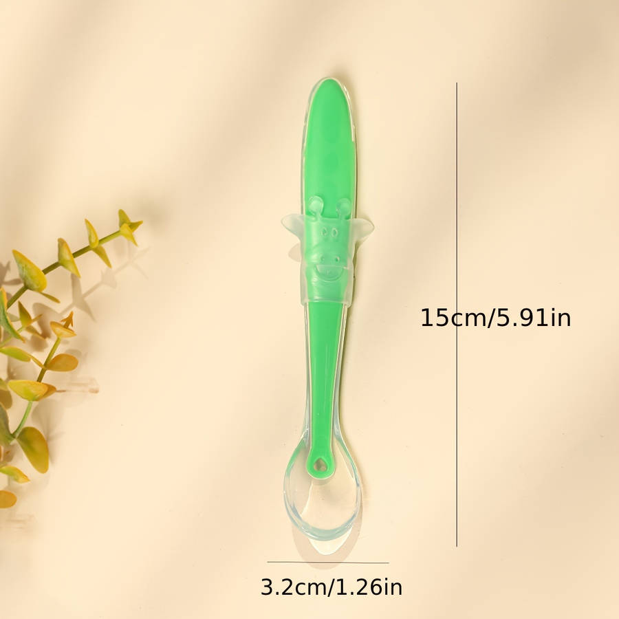 1pc Soft Silicone Youngsters Feeding Spoon Gentle Safe for Youngsters Youngsters Dust-Pro