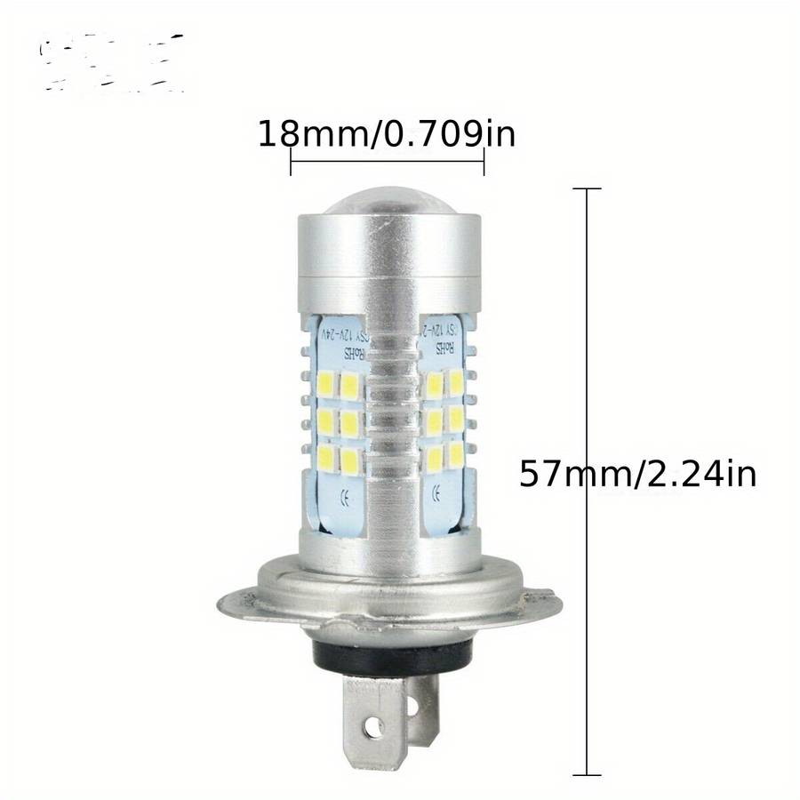 2Pcs H7 LED Headlight Bulbs 6000K White Lights Car Fog Lights