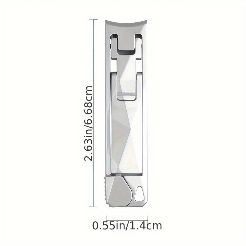 1pc Stainless Steel Fingernail Clippers with Concave Blade and Nail File Compact Diamond Cut