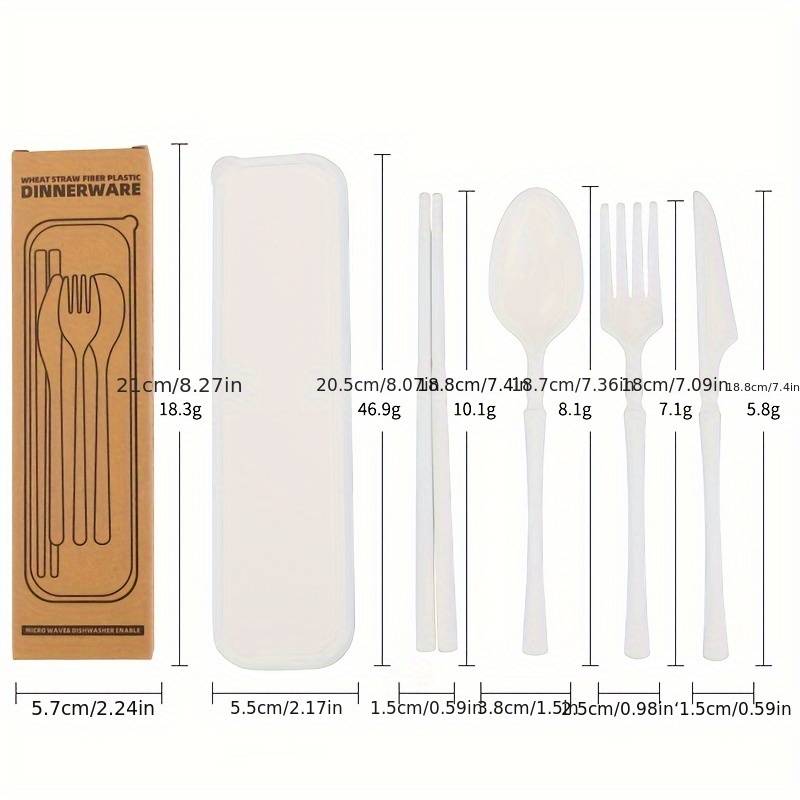 4pcs Set Knife Fork Spoon Chopsticks  Home Office Outdoor Travel Portable Creative Tableware En
