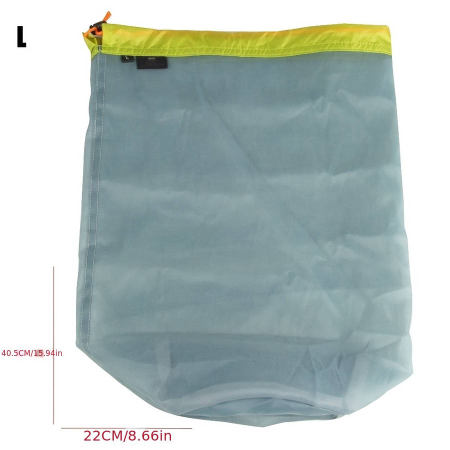 Laundry Outdoor Bag Ultralight Mesh Stuff Sack Camping Sports Drawstring