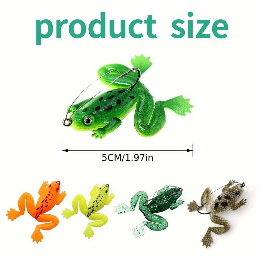 1pc Soft Frog Lure with Weedless Hook Realistic Rubber Swim Bait for Freshwater Saltwater F