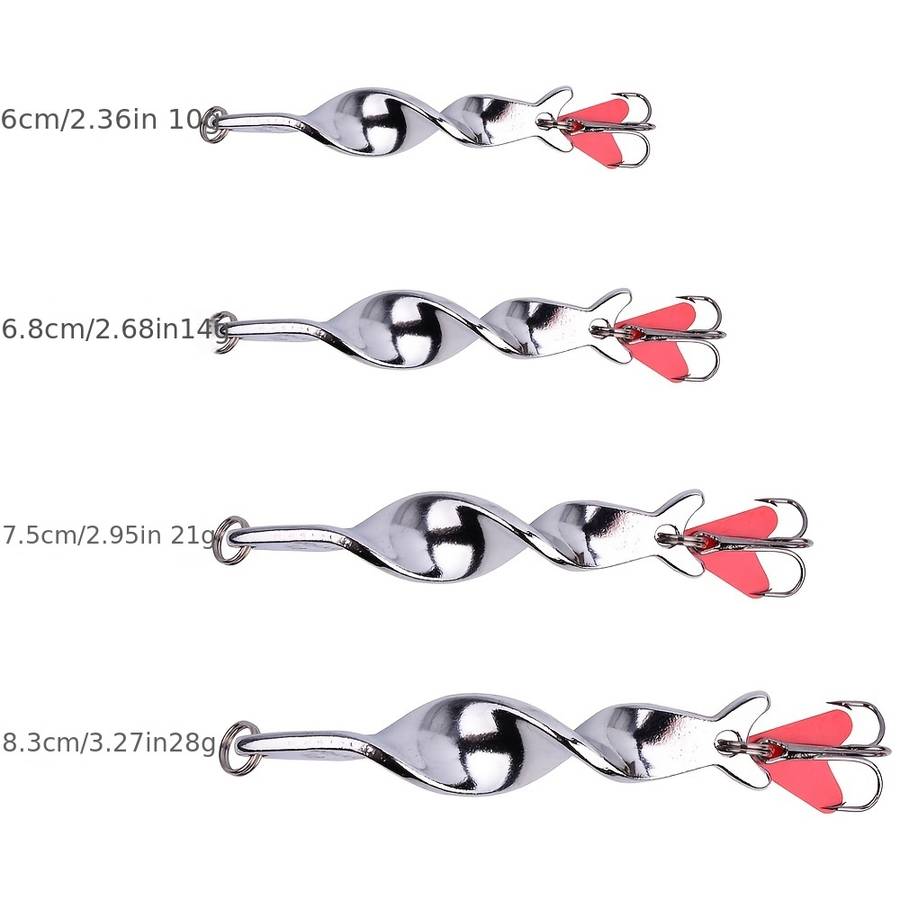 1pc 21g Rotating Metal Lure Spinner Spoon Lure Artificial Hard Bait With Treble Hook For Trout Pi