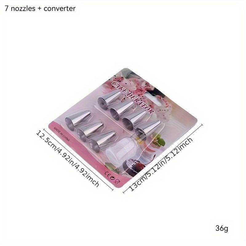 Professional Cake Decorating Head Items 7 Nozzles  Add  Converter  Add  Piping Bag