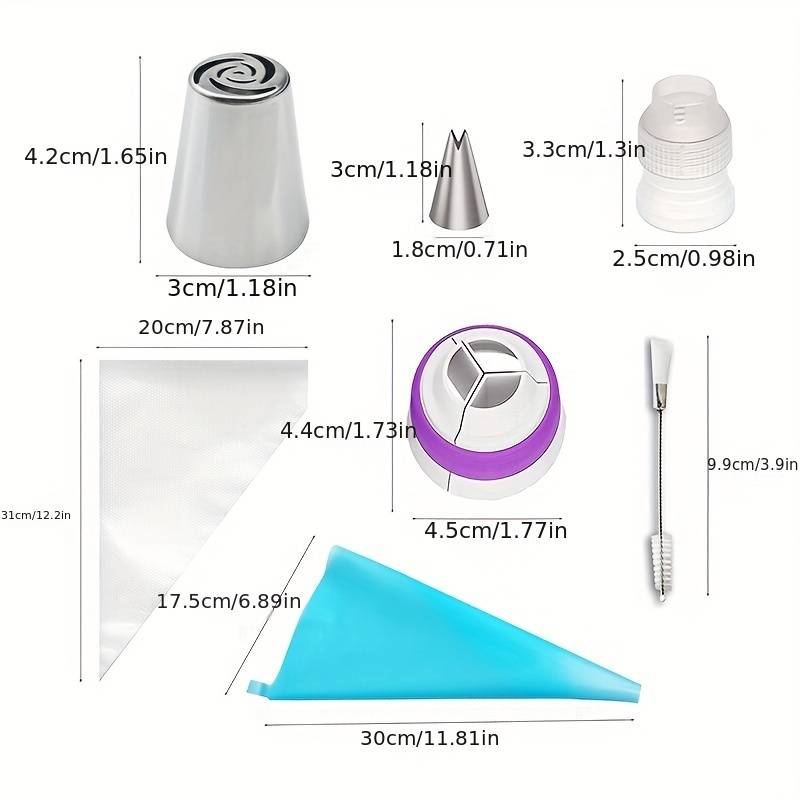 Professional Cake Decorating Head Quantity 27 Piece Russian Piping Tip Set