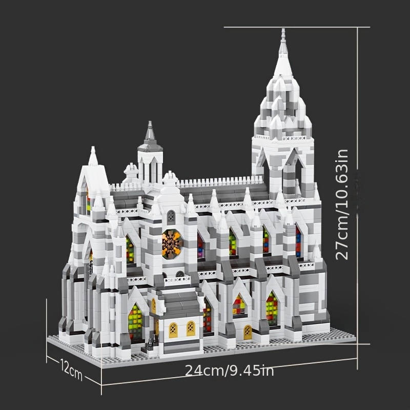 Building Toy Architectural Model Toy Set Material Abs Quantity 2908Pcs Paris Church