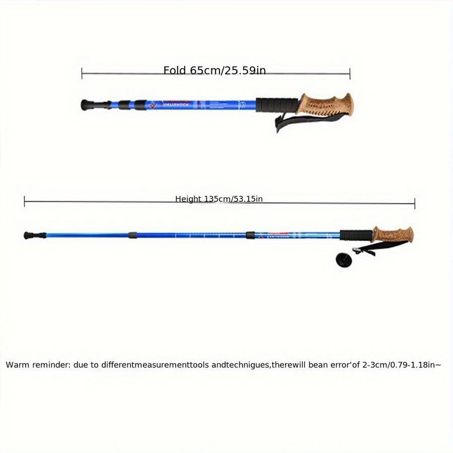 Premium Aluminum Alloy Summer Hiking Pole Camping Cork Handle Stick Outdoor