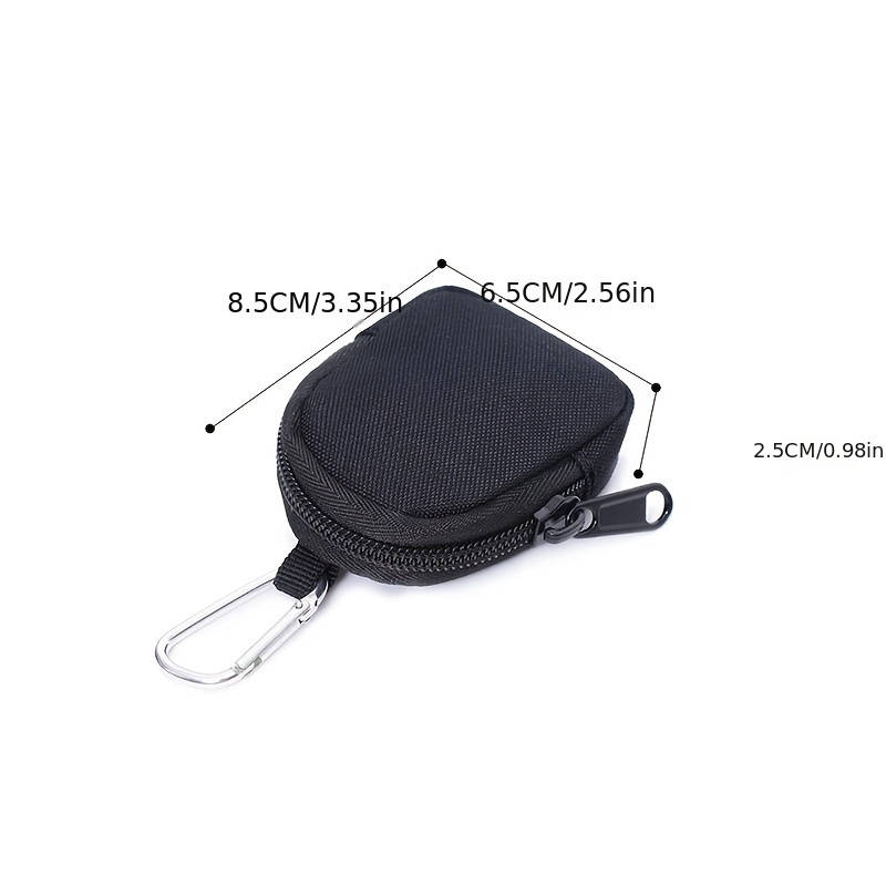 1pc Durable Nylon Mini Wallet with ZipperVersatile Coin Purse Wireless Earbud Key Holder in B