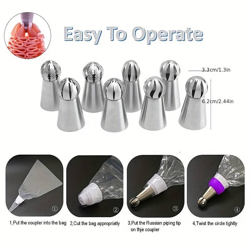 Professional Cake Decorating Head Model Frosted 8 Piece Set