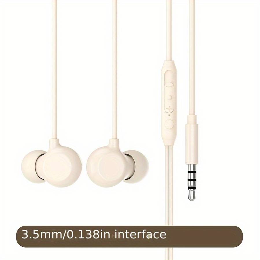 Wired Headphones Khaki Model 3.5Mm Round Jack