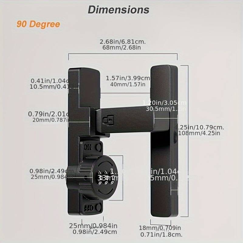 Lock Model 90 Degree Right Angle Black