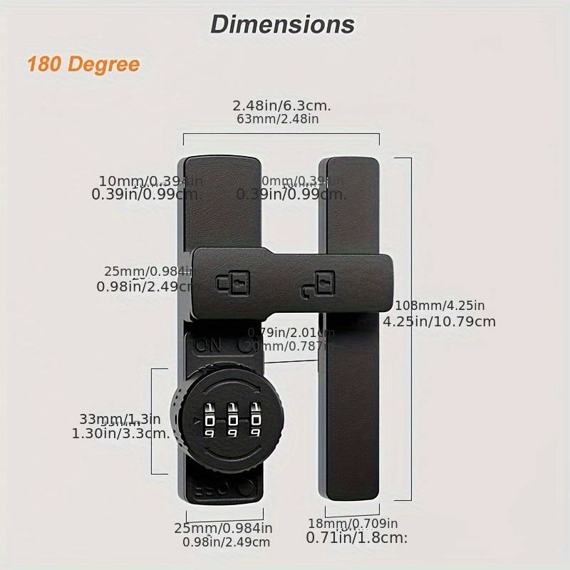 Lock Model 90 Degree Right Angle Black
