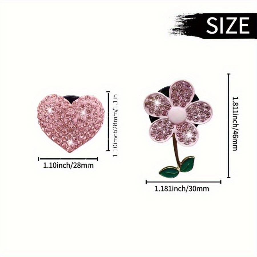 Car Interior Decor Items 4 Pieces Of Pink Flower  Add  Heart