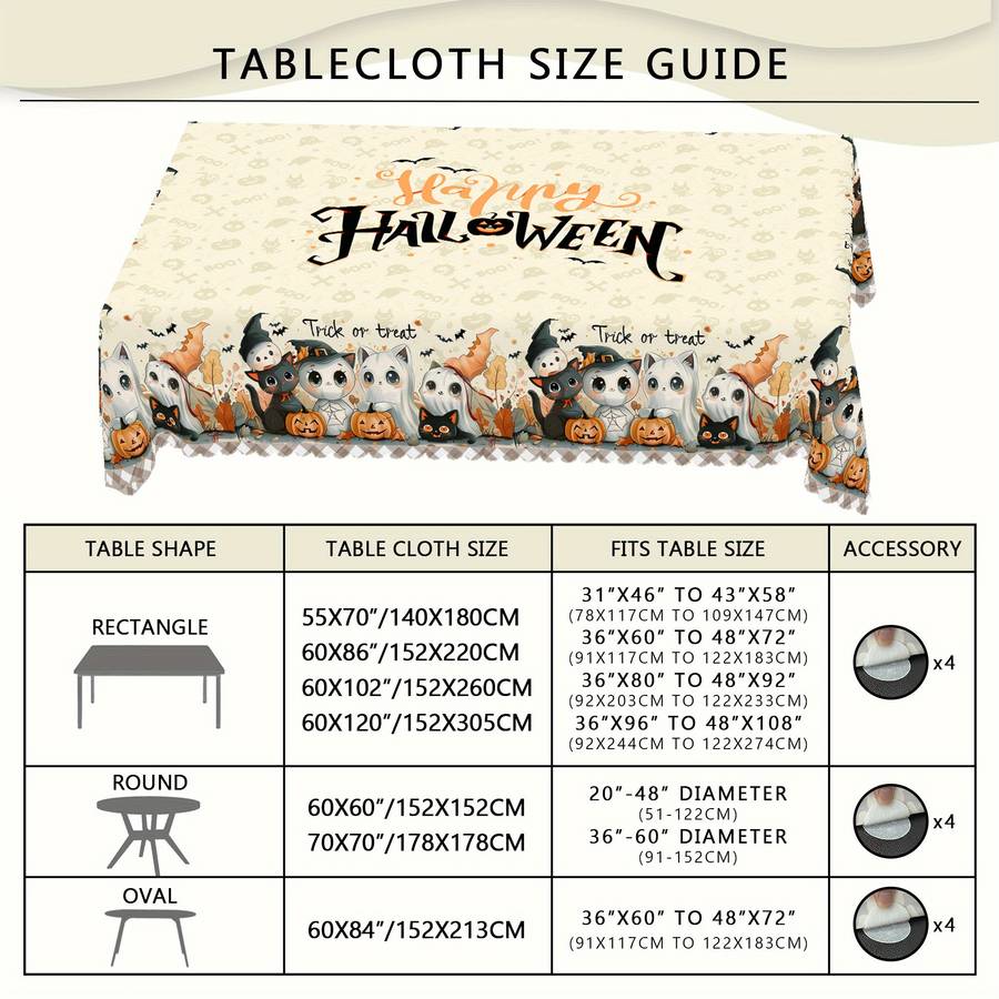 Halloween tablecloth decoration size Rectangle 152.4218.44cm