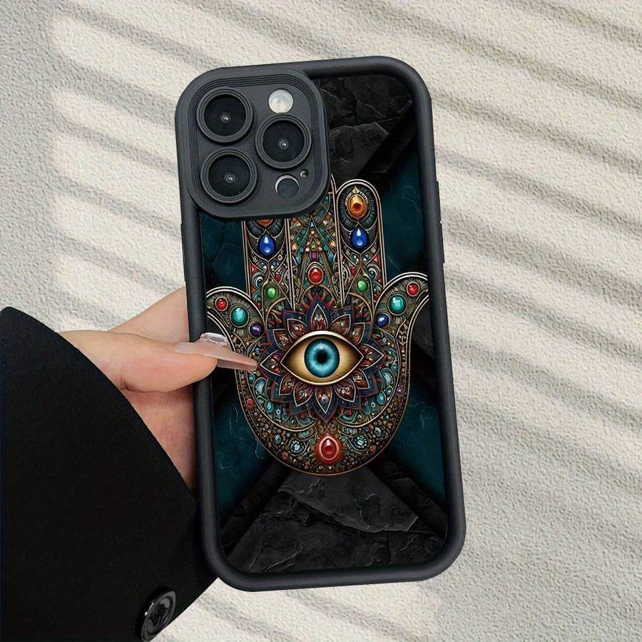 1Pc Black For iPhone 11 Pro Max Evil Eye Retro Cartoon Phone Case