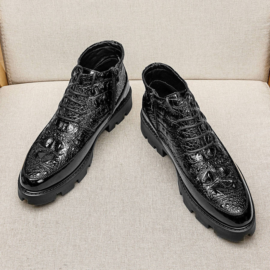 Mens Leather Shoes Color Black Sizeuk 5.5