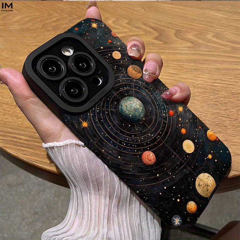1Pc Black For iPhone 8 Plus Solar System Planet Phone Case