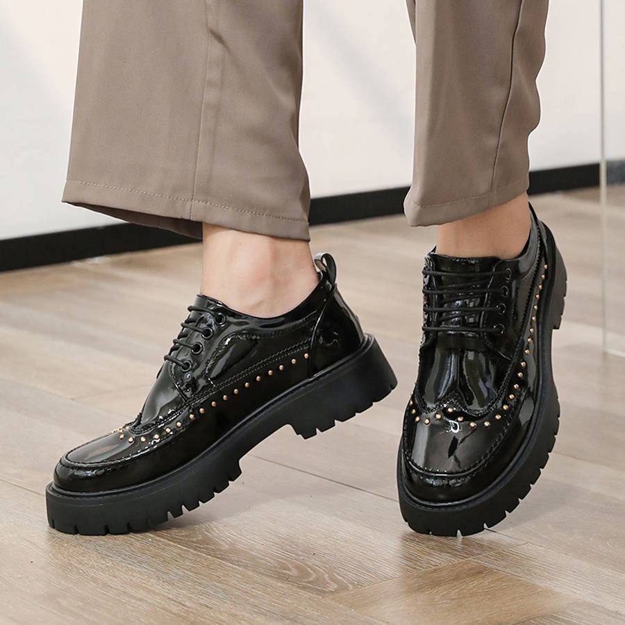 Mens Leather Shoes Color Black Sizeuk 8