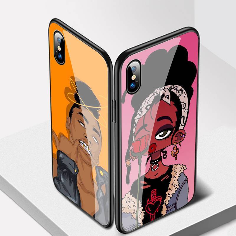 1Pc Mixed Color For iPhone 14 African Girls Phone Case