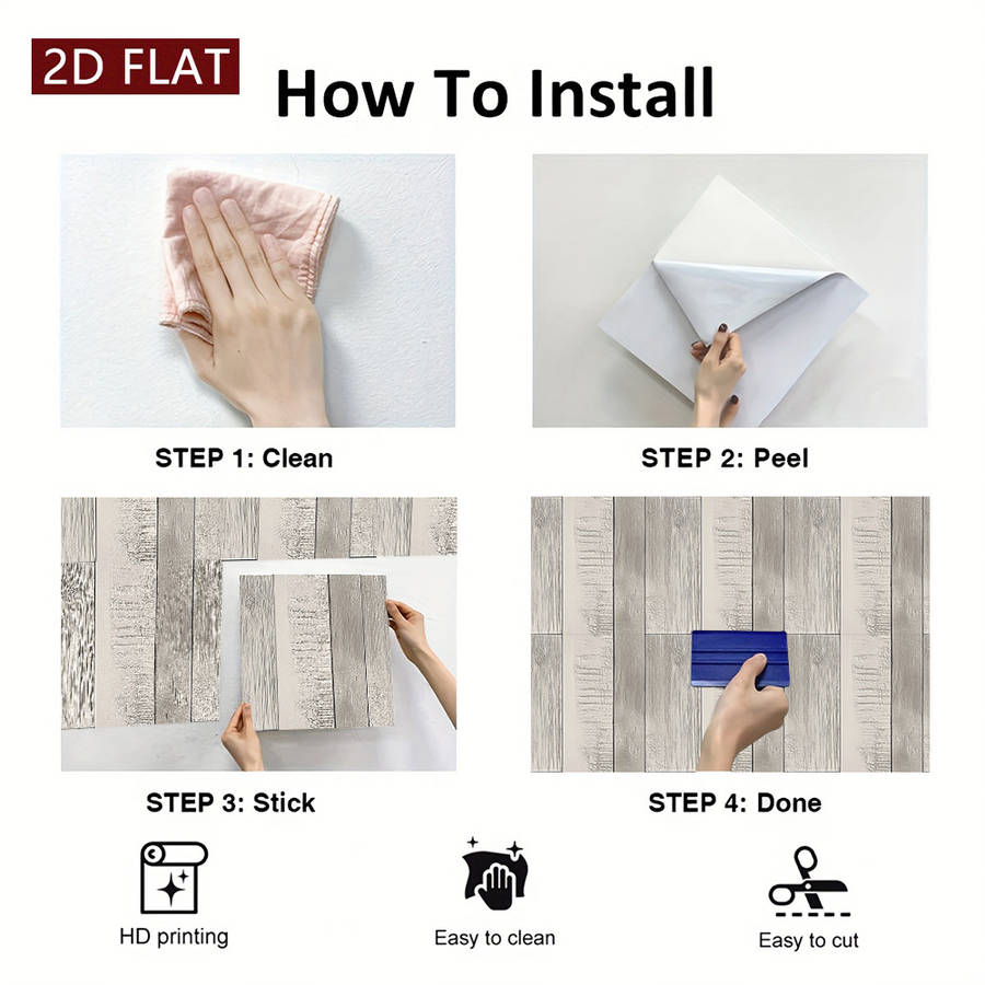 Self Adhesive Floor Stickers 5.91X5.91Inch15X15Cm 10Pcs