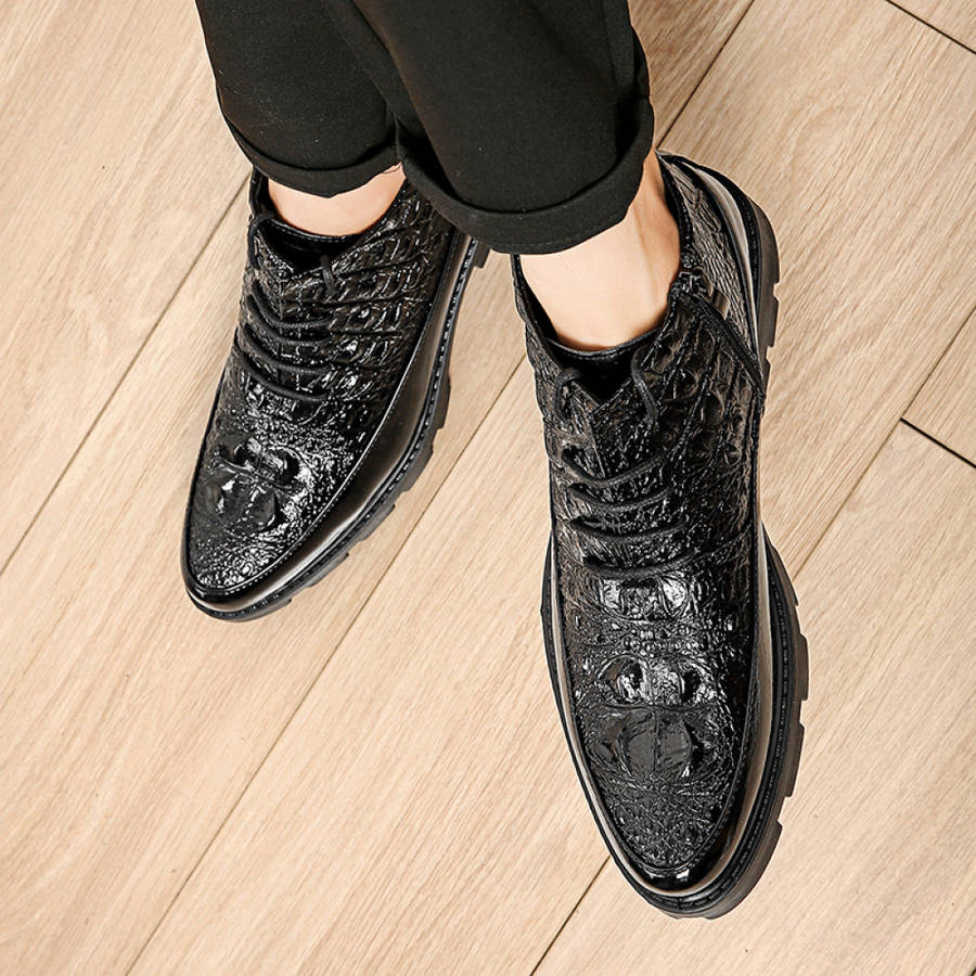 Mens Leather Shoes Color Black Sizeuk 5.5