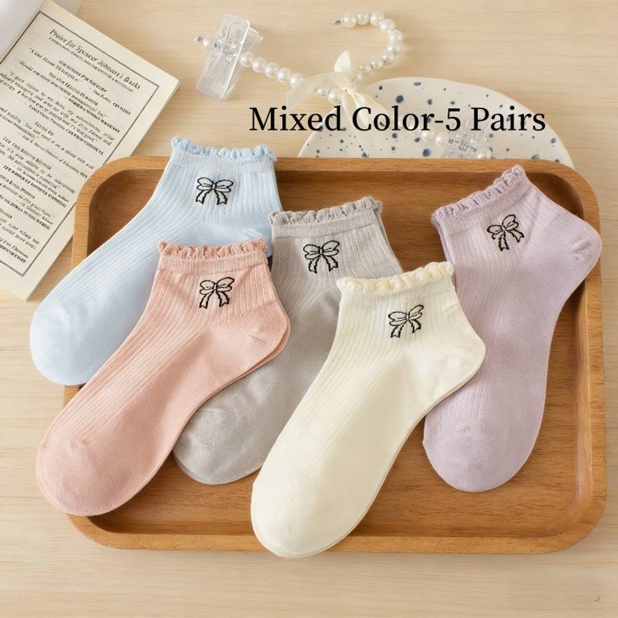 Women S Socks Color Mixed Color5 Pairs Size Onesize