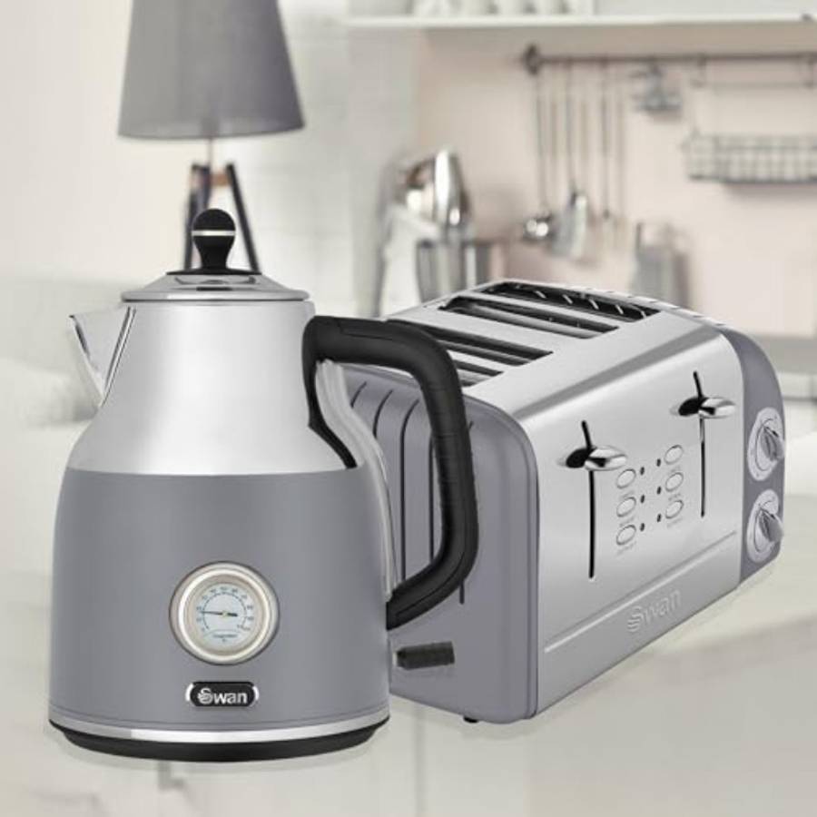 Retro Cordless Kettle With Temperature Gauge Liter Water