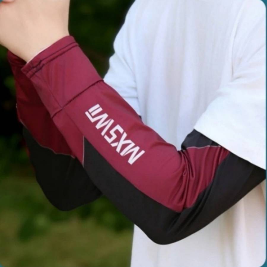 Sunscreen Sleeves Color Black&Red