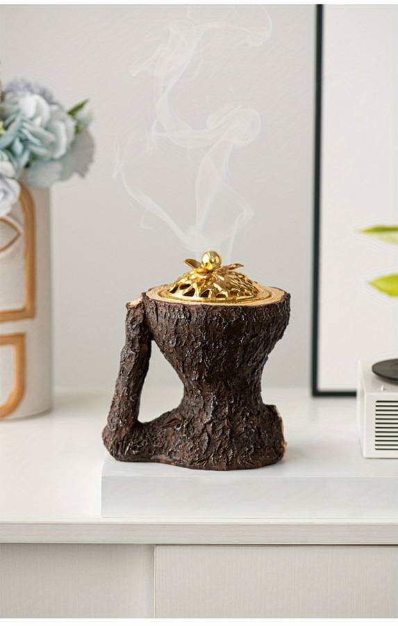 Incense Burner Color  Tree Bark Handle Incense Burner