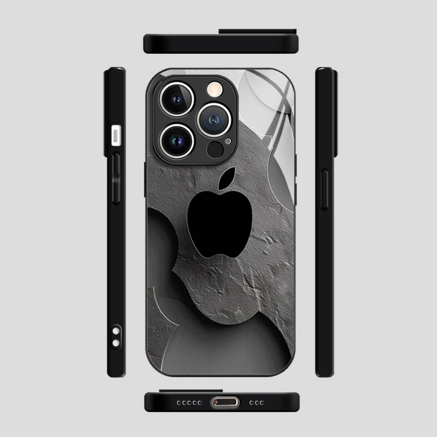 1Pc Mixed Color  For iPhone 12 Pro Max Black Apple Design Phone Case
