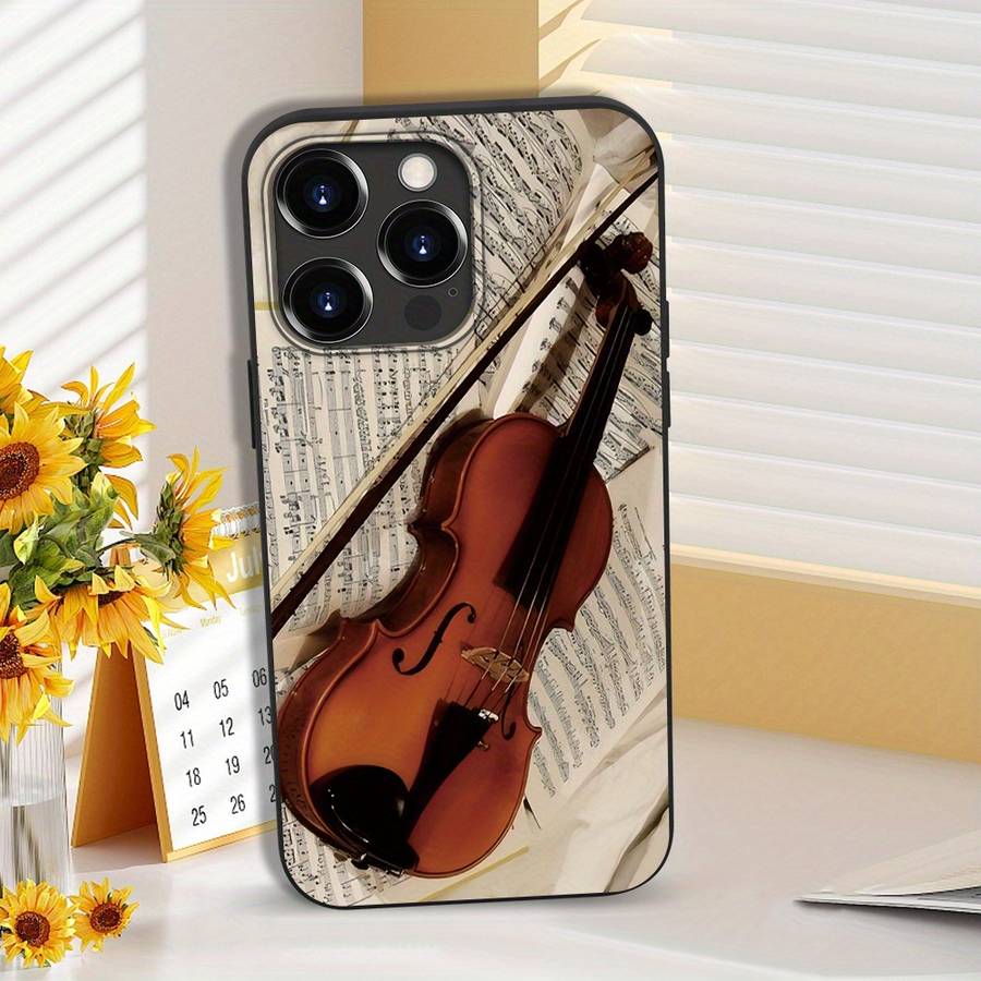 1Pc Black For iPhone 12 Instrument Guitar Phone Case