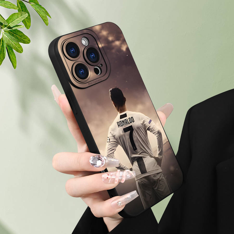 1Pc Black For iPhone 15 Pro Max Cristiano Ronaldo Phone Case