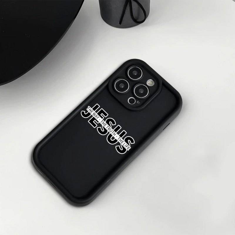 1Pc Black For iPhone 12 Pro Max Jesus Design Phone Case